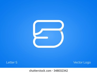 S Letter Linear Flat Minimal Alphabet typo logo icon
