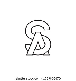 S A / A S Buchstaben Linien Logo Design Vektor