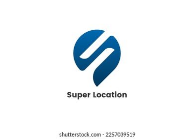 s letter and location icon combine vector logo templet.