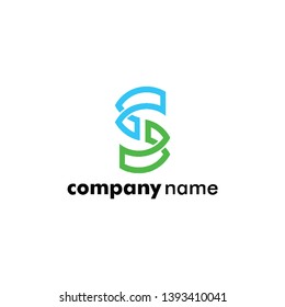 S. letter logo 2 colors. free vector eps 10