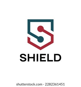 Logo de letra S con concepto abstracto y diseño de gráficos de escudo