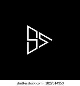 S S letter logo abstract design on black color background, ss monogram