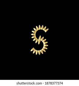 S letter logo abstract design on black color background. s monogram