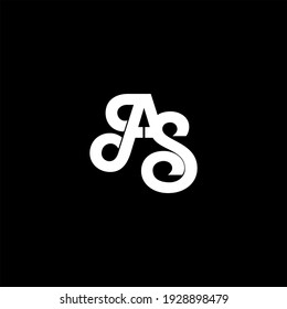 A S letter logo abstract design on black color background. as alphabet
