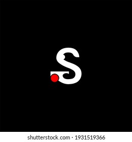 S letter logo abstract design on black color background. s alphabet
