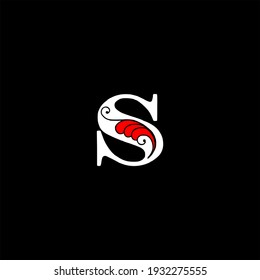 S letter logo abstract design on black color background. s alphabet
