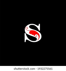 S letter logo abstract design on black color background. s alphabet