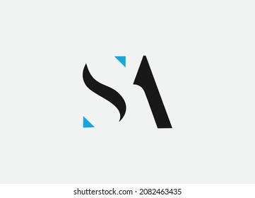  S A Letter Logo Alphabet Design Template Vector