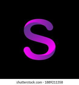 S letter logo with black background. S letter icon. S.