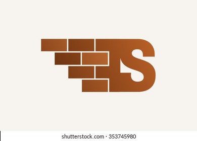 S letter Logo, brick wall logo design.