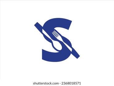 S letter Logo With Chef Spoon - S Letter Logo With Spoon