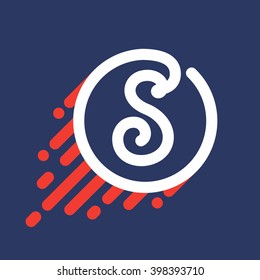 S letter logo in circle with speed line. Font style, vector design template elements for your sport application or corporate identity.
