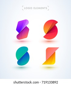 S letter logo collection  Vector abstract material design style