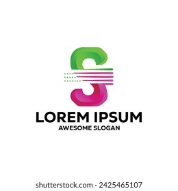 s letter logo colorful  gradient abstract vector illustration