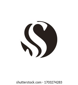 logotipo de letra s con icono combinado