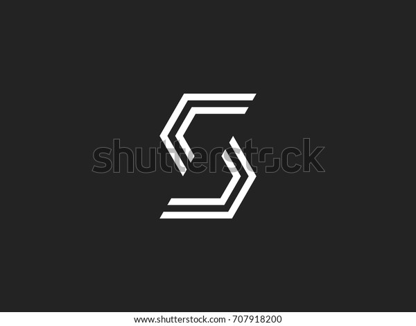 S Letter Logo\
concept. Creative Geometric Monochrome Monogram design template.\
Graphic Alphabet Symbol for Corporate Business Identity. Creative\
Vector element on black\
background