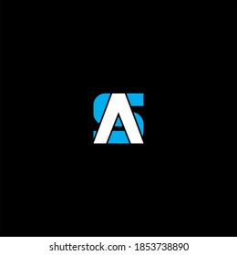 A S/S Ein Buchstabenlogo, kreatives Design auf schwarzem Hintergrund, als Monogramm