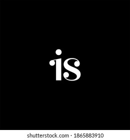 El logo de la carta I S diseño creativo sobre fondo de color negro. es monograma