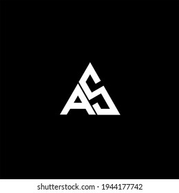 A S letter logo creative design on black color background. AS icon