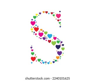 logotipo de letra s vector de diseño creativo 
plantilla de diseño de corazón