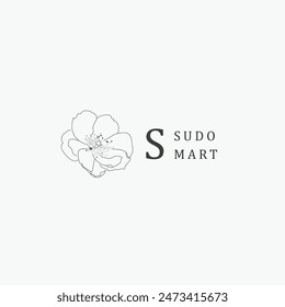 S letter logo with a creative floral concept for company business beauty real estate premium vector
