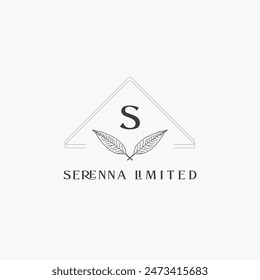 Un logotipo de la letra con un concepto floral creativo para el Vector premium de los bienes raíces de la belleza del negocio de la compañía