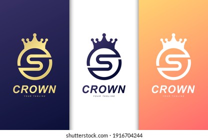 S letter logo with crown circle