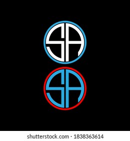 S Un diseño personalizado del logotipo de la letra sobre fondo de color negro, como monograma