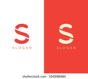S letter logo cut design template