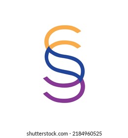 S, S, S Letter Logo, Logo Design with 3 S Letters