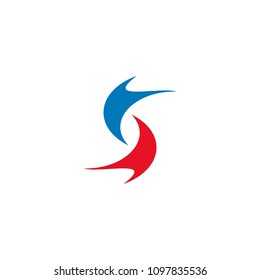 S letter logo design, abstract arrow letter s logo vector graphic design.