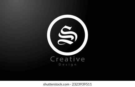 S Letter Logo Design. Black Paint Logo Leters Icon with Elegant Circle Vector Design.