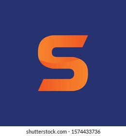 S letter logo design in blue background.