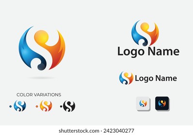 S letter logo design. Colorful s logo design template. Crative design. Font. Script. Lettering. Typography S vector. Finance. Icon