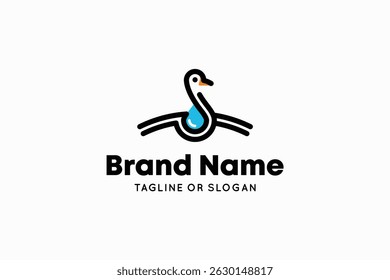 S letter logo design with the concept of a bird or swan spreading its wings in the shape of a hanger