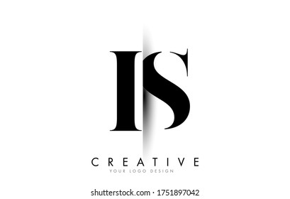 IS I S Letter Logo Design with Creative Shadow Cut Vector Illustration Design.