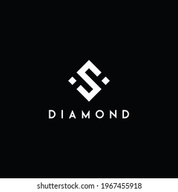 S Letter Logo Design in Diamond Shape Vector