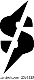 Elemento de diseño del logotipo de la letra S en color negro