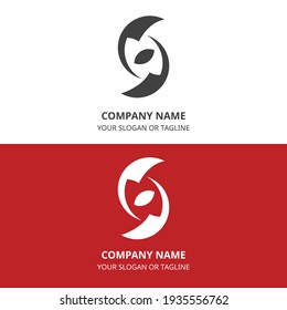 diseño del logotipo de letra s con imágenes vectoriales oculares e ilustraciones para archivo de pasos de impresión