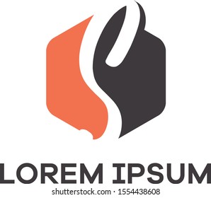S letter logo design. Letter s in hexagonal shape vector illustration.