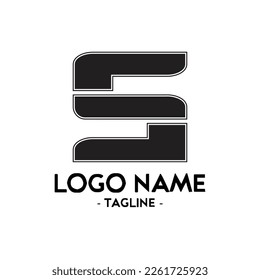 Diseño del logotipo de la letra S. Letra inicial color negro del logotipo en monograma mayúscula S. Logotipo S, diseño S. Plantilla de logotipo