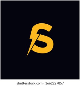 Diseño De Logotipo Carta S Con Perno De Luces. Ilustración del vector con el logotipo de la letra del perno eléctrico.