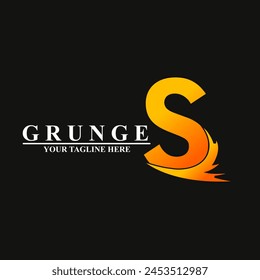 S Letter Logo Design With Lighting Thunder Bolt
