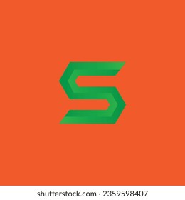 S letter logo design with many colorful background.