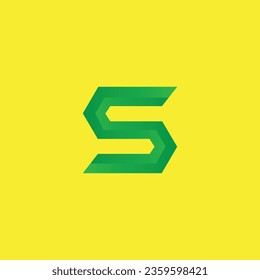 S letter logo design with many colorful background.