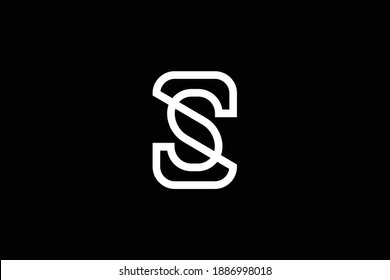 Diseño del logotipo de la letra S sobre fondo de lujo. Concepto de logotipo de letras de monograma SS. Diseño de icono S. Diseño de iconos de letras blancas elegantes y profesionales en el fondo negro. 