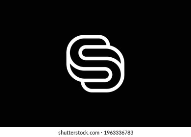 S letter logo design on luxury background. SS monogram initials letter logo concept. S icon design. SS elegant and Professional white color letter icon design on black background.