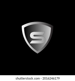 S letter logo design. S letter on black background. simple and modern letter S logo template