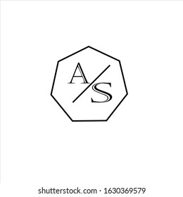 A S letter logo design with polygon on white color background.AS