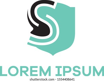 S letter logo design. Letter s in shield vector illustration. safety and security icon	